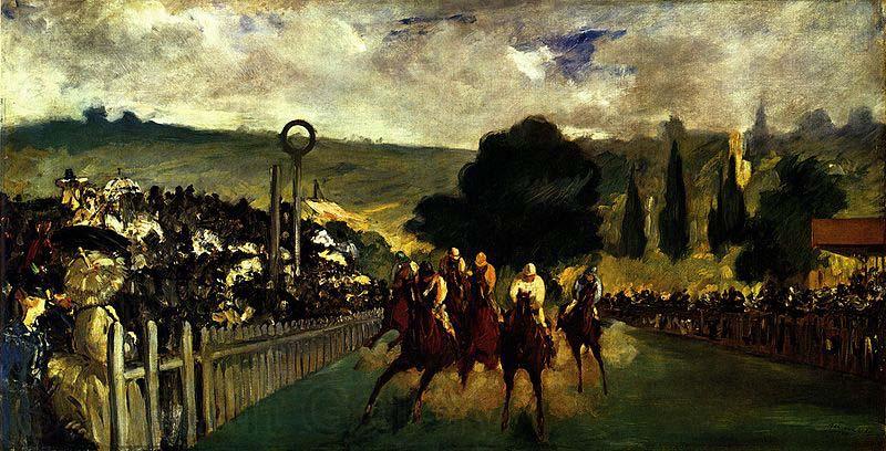 Edouard Manet Rennen in Longchamp Norge oil painting art